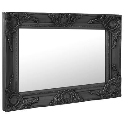vidaXL Espelho de parede estilo barroco 60x40 cm preto