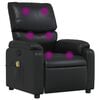 vidaXL Poltrona de massagens reclin&aacute;vel couro artificial preto