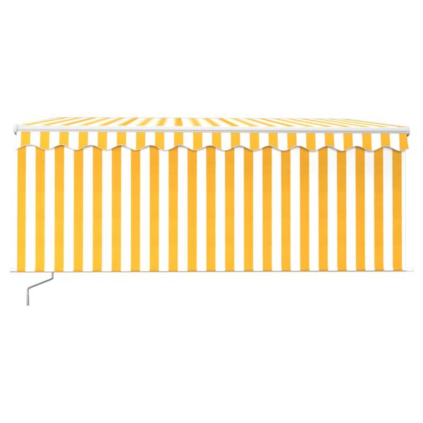 vidaXL Toldo retr&aacute;til manual com estore 3x2,5 m amarelo e branco