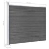 vidaXL Conjunto painel de cerca 699x146 cm WPC preto