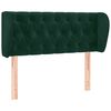 vidaXL Cabeceira de cama c/ abas veludo 103x23x78/88cm verde-escuro
