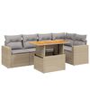vidaXL 6 pcs conjunto de sof&aacute;s p/ jardim com almofad&otilde;es vime PE bege