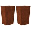 vidaXL Garden Planters 2 pcs 45x45x75 cm a&ccedil;o resistente &agrave;s intemp&eacute;ries