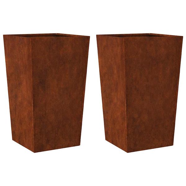 vidaXL Garden Planters 2 pcs 45x45x75 cm a&ccedil;o resistente &agrave;s intemp&eacute;ries