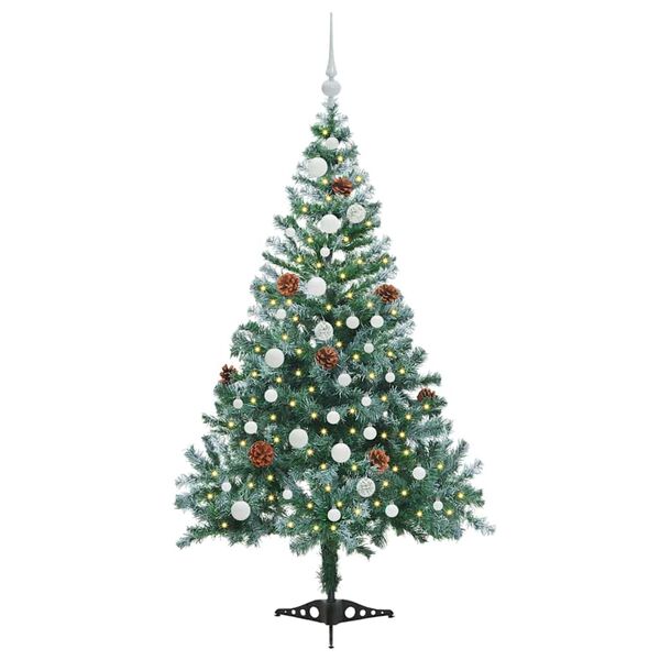 vidaXL &Aacute;rvore de Natal Artificial com 150 LEDs Verde 150 cm PVC e A&ccedil;o