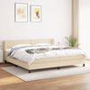 vidaXL Cama com molas/colch&atilde;o 200x200 cm tecido cor creme