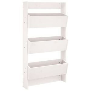 vidaXL Floreira parede c/ 3 caixas 60x18,5x110 cm pinho maci&ccedil;o branco