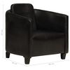 vidaXL Poltrona em couro genu&iacute;no preto