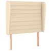 vidaXL Cabeceira de cama c/ abas tecido 93x23x118/128 cm creme