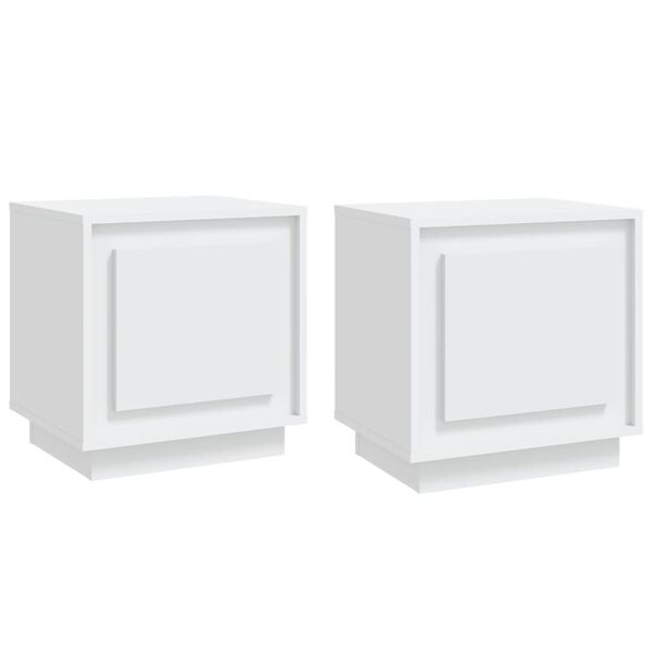 vidaXL Mesas de cabeceira 2 pcs 44x35x45cm derivados de madeira branco