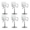 vidaXL Cadeiras de jantar girat&oacute;rias 6 pcs couro artificial branco