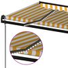 vidaXL Toldo autom. LED e sensor de vento 500x350 cm amarelo/branco