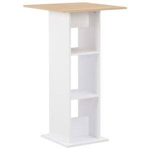 vidaXL Mesa de bar 60x60x110 cm branco e carvalho sonoma