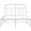 vidaXL Estrutura de cama com cabeceira 120x190 cm metal branco