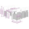 vidaXL 7 pcs conjunto bistr&ocirc; de jardim c/ almofad&otilde;es vime PE cinza