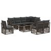 vidaXL Conjunto de Sof&aacute; de Jardim 9 unid. Cinzento vime PE