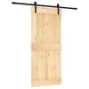 vidaXL Porta Deslizante 90 x 210 cm Natural e Preto