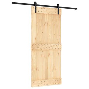 vidaXL Porta Deslizante 90 x 210 cm Natural e Preto