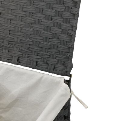 vidaXL Cesto para roupa suja com tampa 46x33x60 cm vime PE cinzento