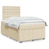 vidaXL Cama boxspring com colch&atilde;o 120x190 cm tecido cor creme