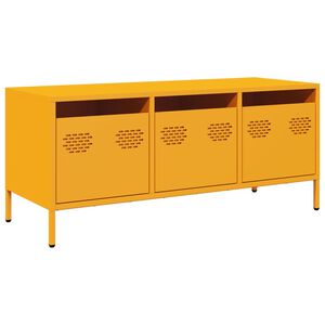 vidaXL M&oacute;vel TV 101,5x39x43,5 cm a&ccedil;o laminado a frio amarelo mostarda