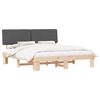 vidaXL Estrutura de Cama com Cabeceira Estofada Cinza Escuro