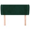 vidaXL Cabeceira de cama c/ abas veludo 93x23x78/88 cm verde-escuro