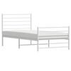 vidaXL Estrutura de cama com cabeceira e p&eacute;s 90x190 cm metal branco