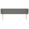vidaXL Cabeceira de cama c/ abas tecido 203x23x78/88cm cinzento-escuro