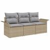 vidaXL Conjunto de Sof&aacute; de Jardim 3 unid. Bege Rattan Sint&eacute;tico