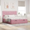 moldura de cama otomana vidaXL com colch&atilde;o rosa 200x200cm Veludo
