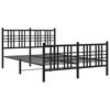 vidaXL Estrutura de cama com cabeceira e p&eacute;s 140x190 cm metal preto