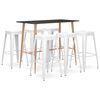 vidaXL 7 pcs conjunto de bar preto e branco