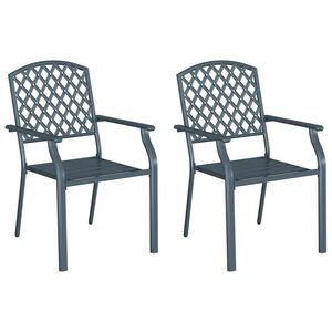 vidaXL Cadeira de Jardim 2 pcs Antracite 56 x 65 x 89 cm A&ccedil;o