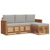 vidaXL Conjunto de Sof&aacute;s para Exterior 4 unid. Cinza Natural e Claro