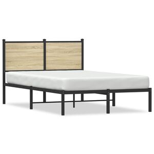 vidaXL Estrutura de cama sem colchão 120x190 cm metal carvalho sonoma