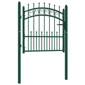 vidaXL Port&atilde;o de cerca EMMEN com pontas de a&ccedil;o 104x97 cm verde