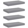 vidaXL Prateleiras de parede suspensas 4 pcs 40x23x3,8cm MDF cinza