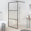 vidaXL Divis&oacute;ria de chuveiro 100x195 cm vidro semiopaco ESG preto