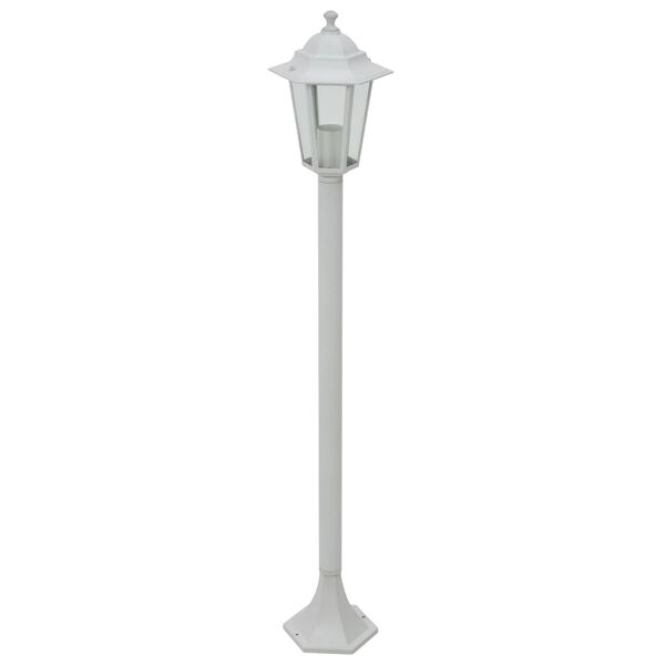 vidaXL Candeeiros de pé para jardim 6 pcs E27 110 cm alumínio branco