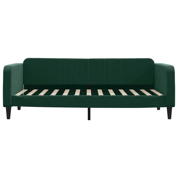 vidaXL Sof&aacute;-cama 100x200 cm veludo verde-escuro
