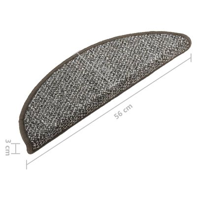 vidaXL Tapete/carpete para degraus 15 pcs 56x17x3 cm antracite