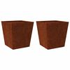 vidaXL Plantadores de Jardim 2 pcs a&ccedil;o resistente &agrave;s intemp&eacute;ries