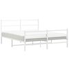 vidaXL Estrutura de cama com cabeceira e pés 150x200 cm metal branco