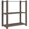 vidaXL Unidade arruma&ccedil;&atilde;o 3 prateleiras 80x38x90 cm pinho maci&ccedil;o cinza