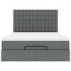 vidaXL Estrutura de cama otomana com colch&atilde;o 140x190cm cinzento escuro
