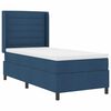 vidaXL Cama Box Spring LED com colch&atilde;o Azul 90 x 200 cm tecido