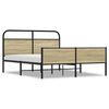 vidaXL Estrutura de cama sem colch&atilde;o 150x200cm metal carvalho sonoma