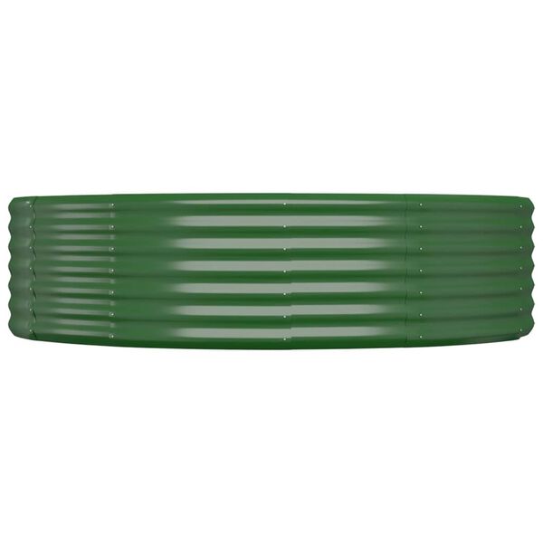 vidaXL Canteiro elevado jardim 214x140x36 cm a&ccedil;o galvanizado verde