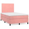 vidaXL Cama boxspring com colch&atilde;o 120x190 cm veludo rosa
